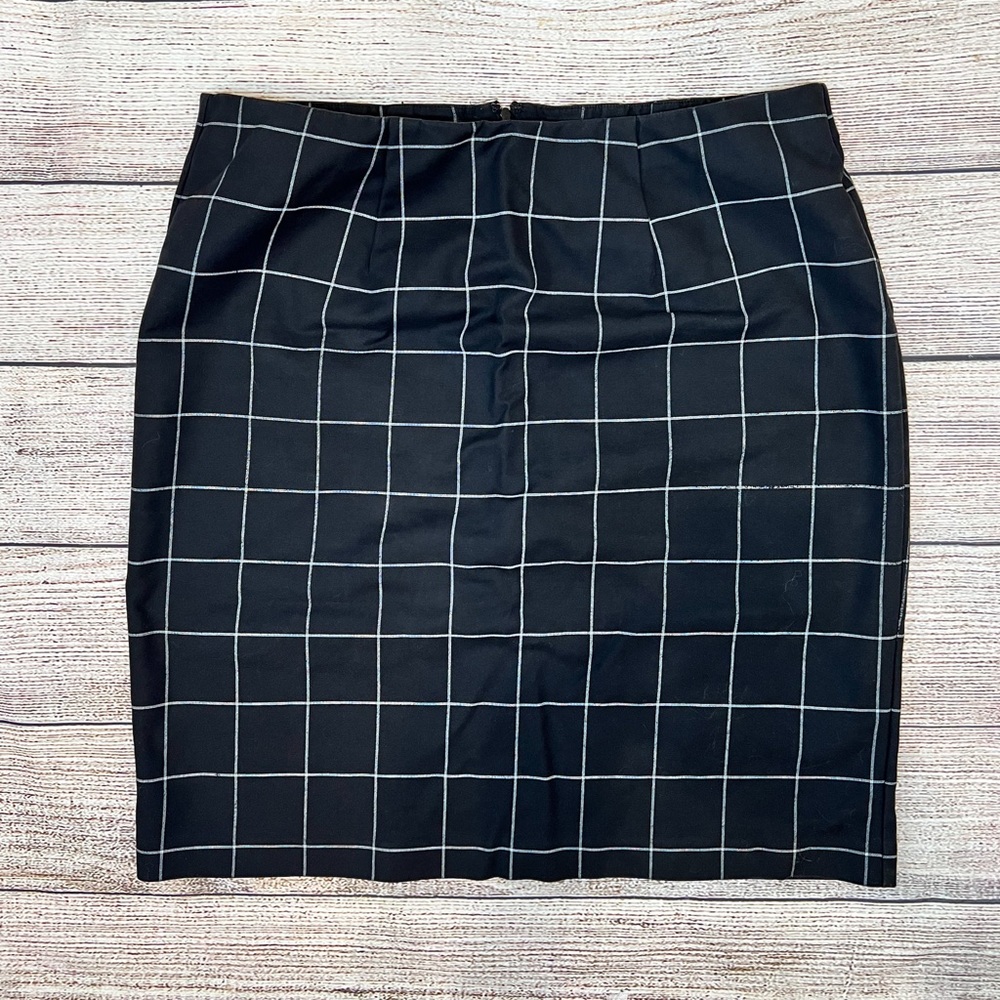 ELOQUII Windowpane Pencil Skirt